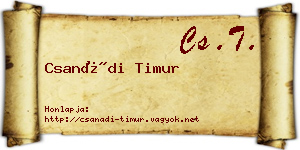 Csanádi Timur névjegykártya