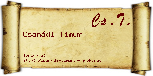 Csanádi Timur névjegykártya